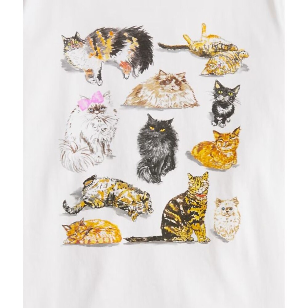 New women's J Crew Factory Collector Tee Kitty Cats Size S